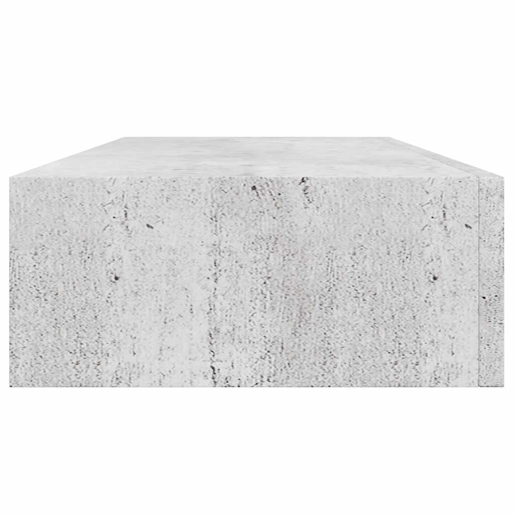 Étagères à tiroir murales 2 pcs Gris béton 60x23,5x10 cm MDF - XIOS