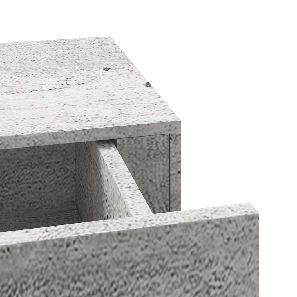 Étagères à tiroir murales 2 pcs Gris béton 60x23,5x10 cm MDF - XIOS
