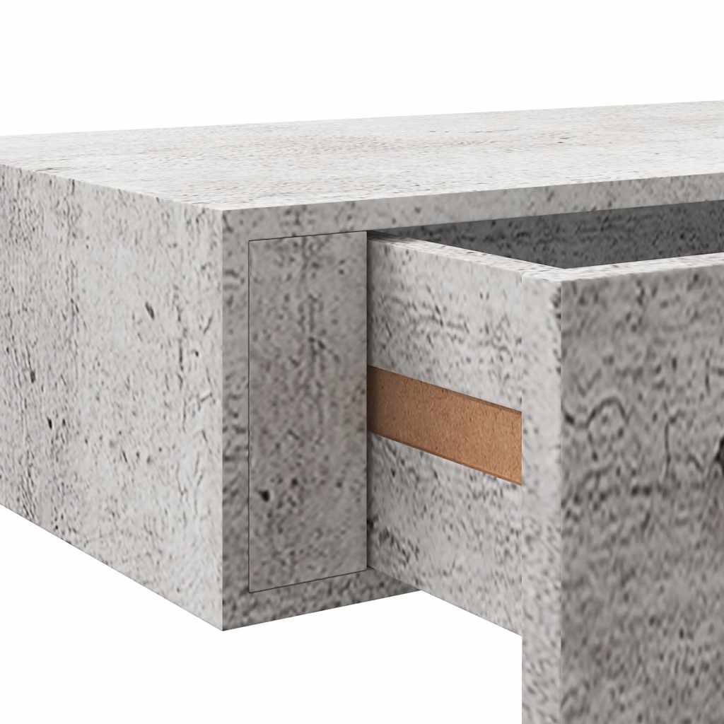 Étagères à tiroir murales 2 pcs Gris béton 60x23,5x10 cm MDF - XIOS