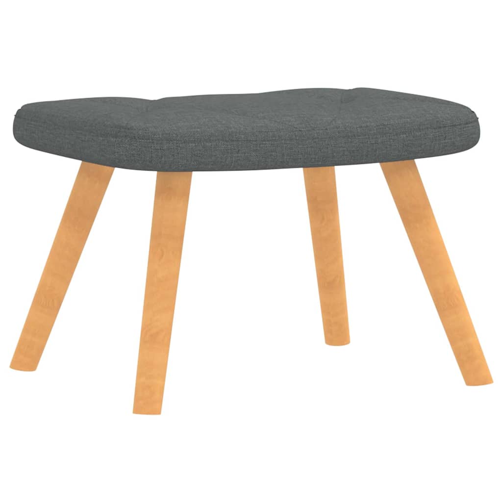 Chaise de relaxation avec tabouret Gris foncé Tissu - XIOS