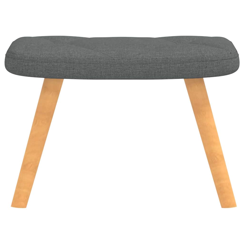 Chaise de relaxation avec tabouret Gris foncé Tissu - XIOS