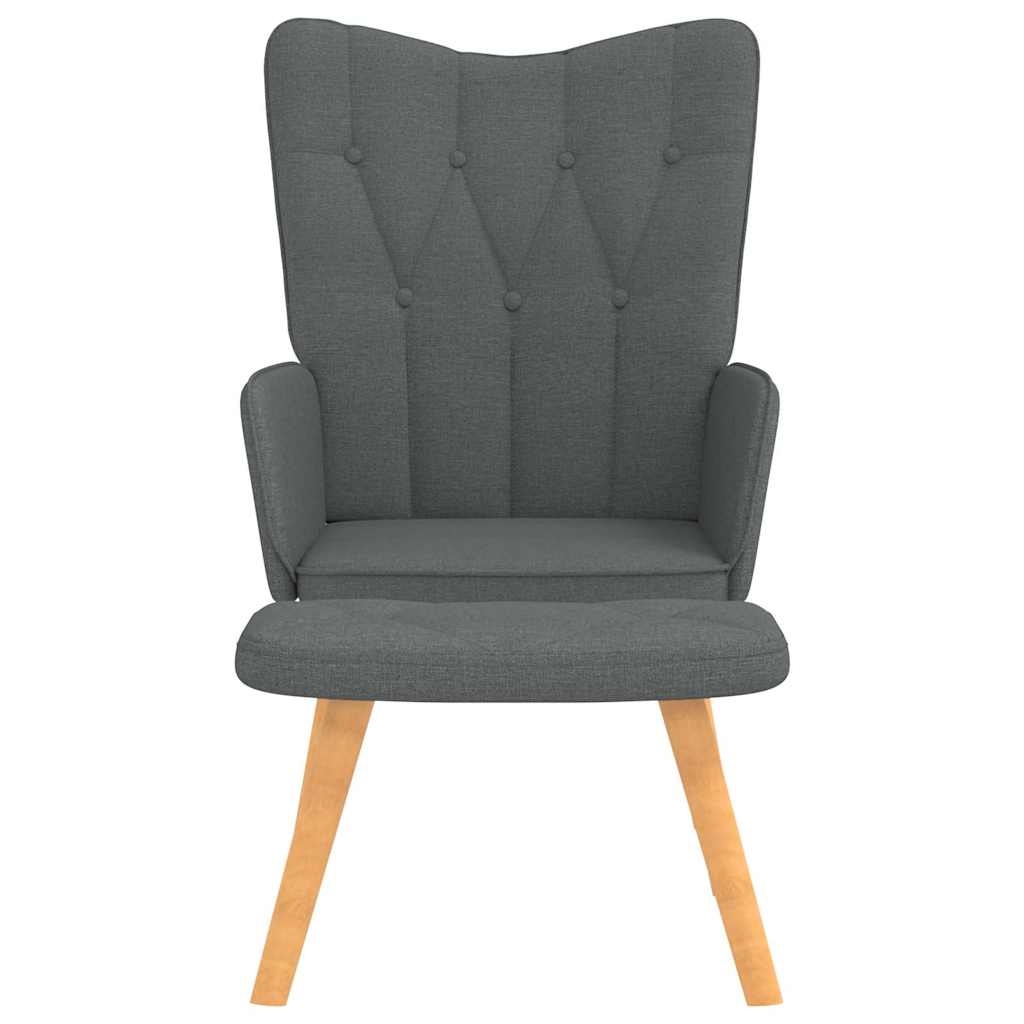 Chaise de relaxation avec tabouret Gris foncé Tissu - XIOS