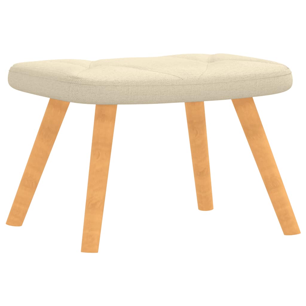 Chaise de relaxation avec tabouret Crème Tissu - XIOS