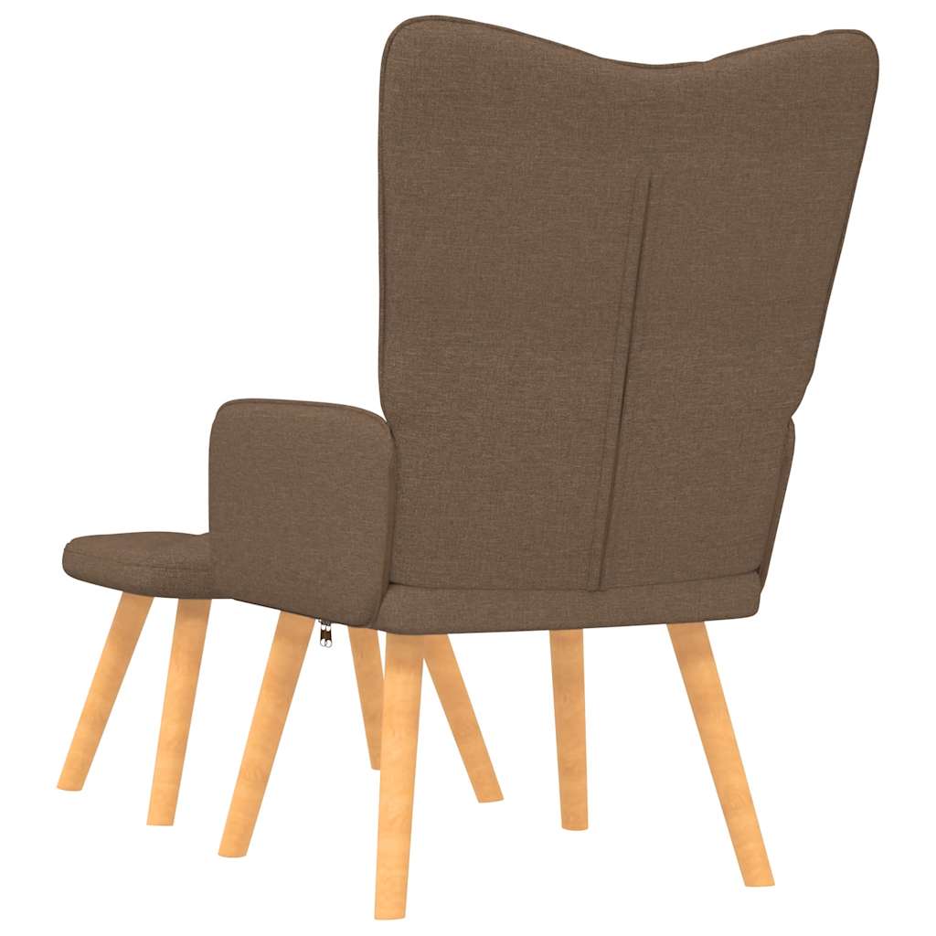 Chaise de relaxation avec tabouret Marron Tissu - XIOS
