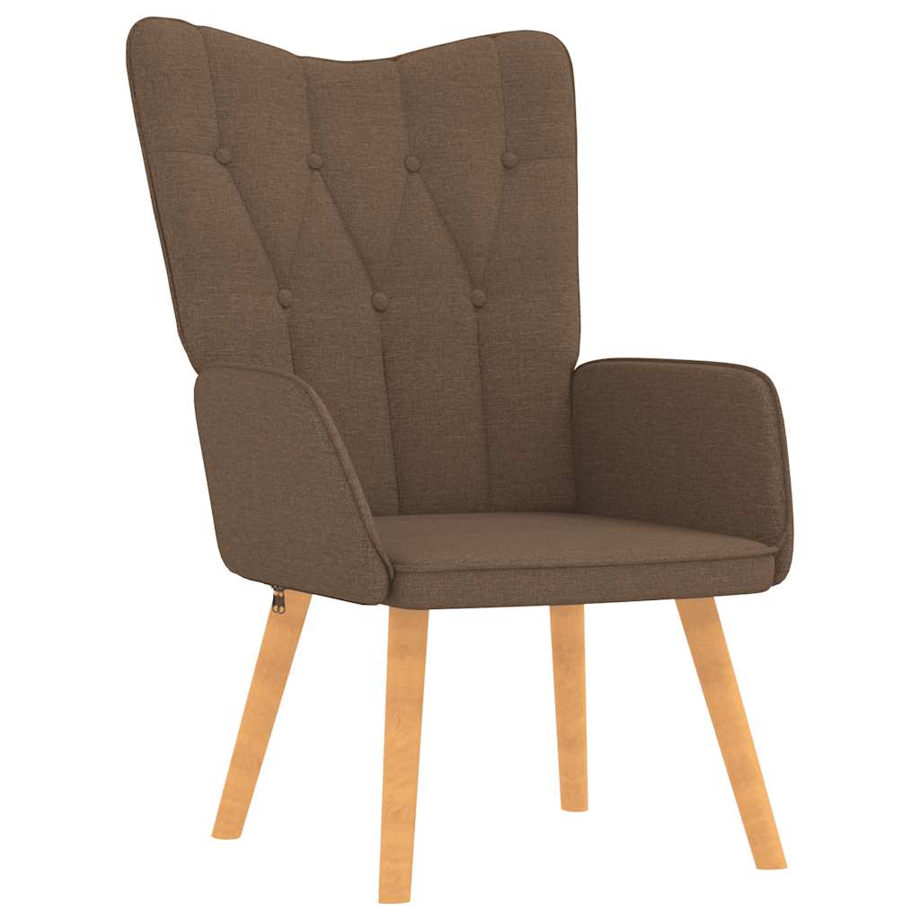 Chaise de relaxation avec tabouret Marron Tissu - XIOS