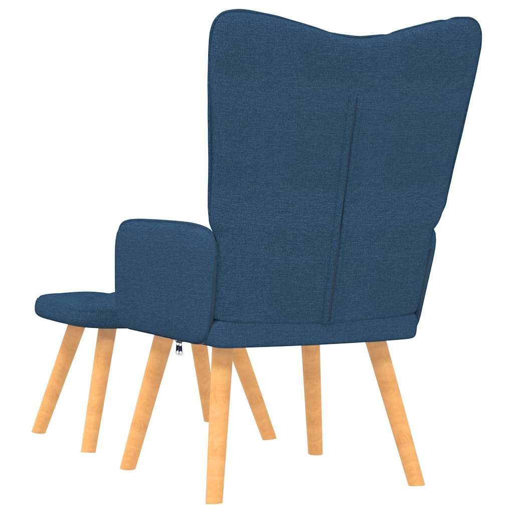 Chaise de relaxation avec tabouret Bleu Tissu - XIOS