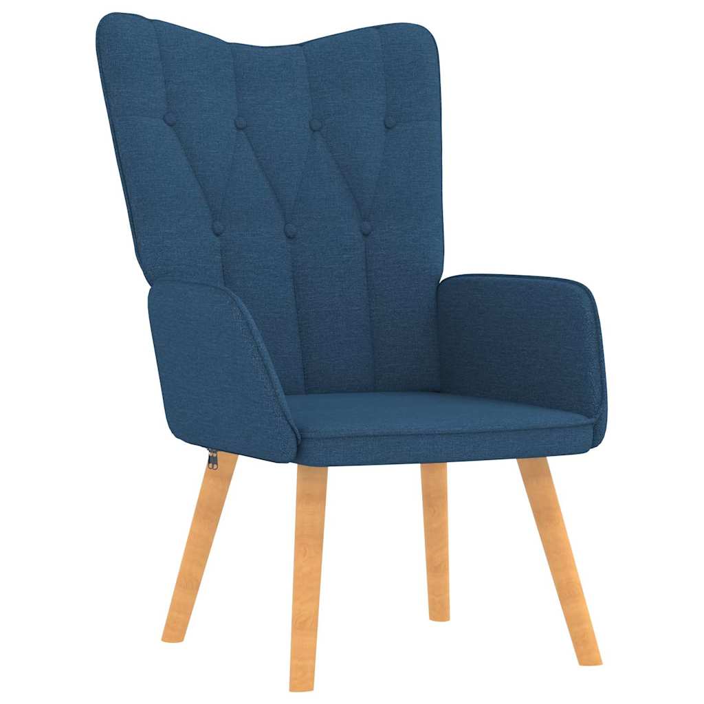 Chaise de relaxation avec tabouret Bleu Tissu - XIOS