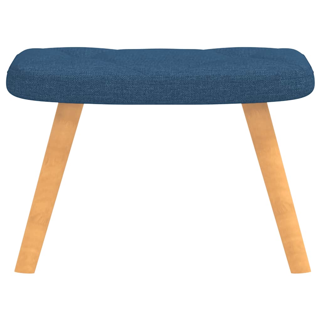 Chaise de relaxation avec tabouret Bleu Tissu - XIOS