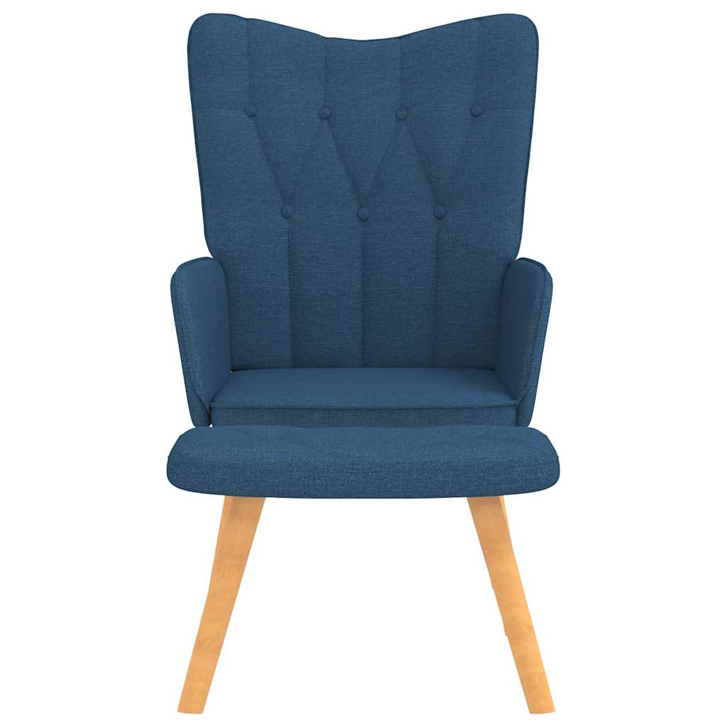 Chaise de relaxation avec tabouret Bleu Tissu - XIOS