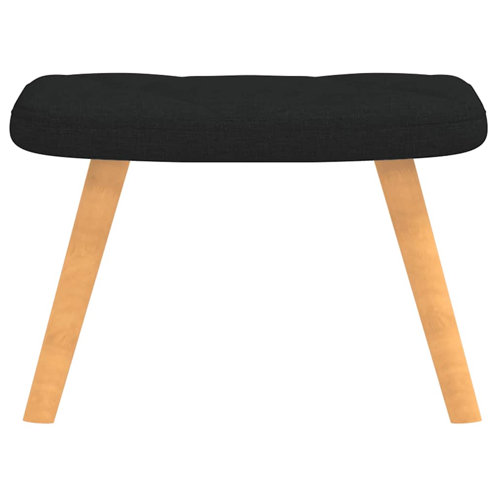 Chaise de relaxation avec tabouret Noir Tissu - XIOS