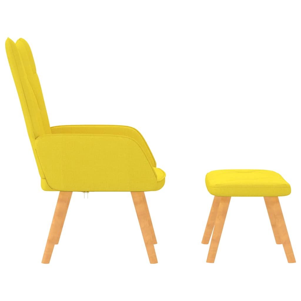 Chaise de relaxation avec tabouret Jaune moutarde Tissu - XIOS