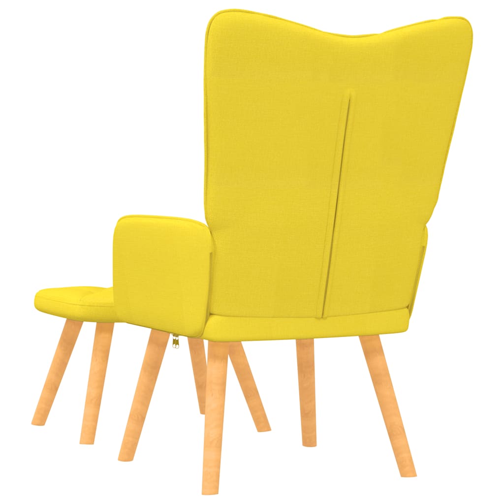 Chaise de relaxation avec tabouret Jaune moutarde Tissu - XIOS