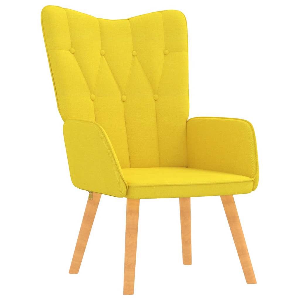 Chaise de relaxation avec tabouret Jaune moutarde Tissu - XIOS