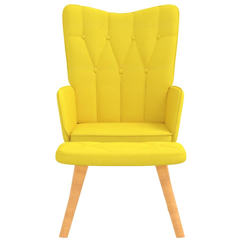 Chaise de relaxation avec tabouret Jaune moutarde Tissu - XIOS