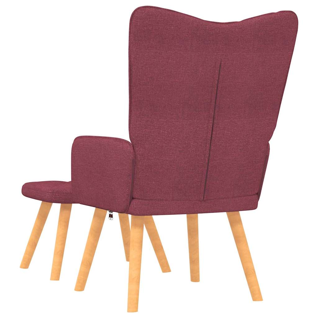 Chaise de relaxation avec tabouret Rouge bordeaux Tissu - XIOS