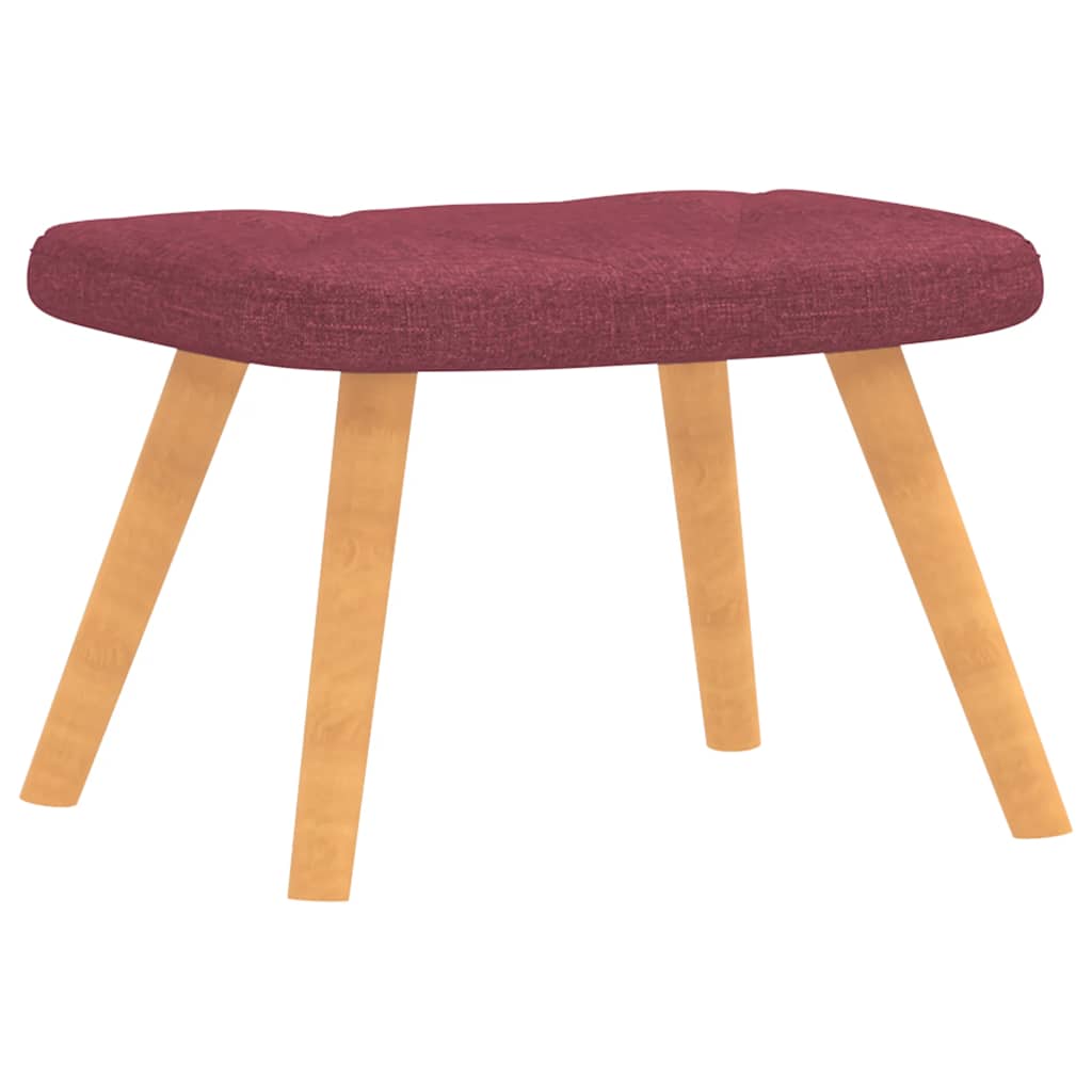 Chaise de relaxation avec tabouret Rouge bordeaux Tissu - XIOS
