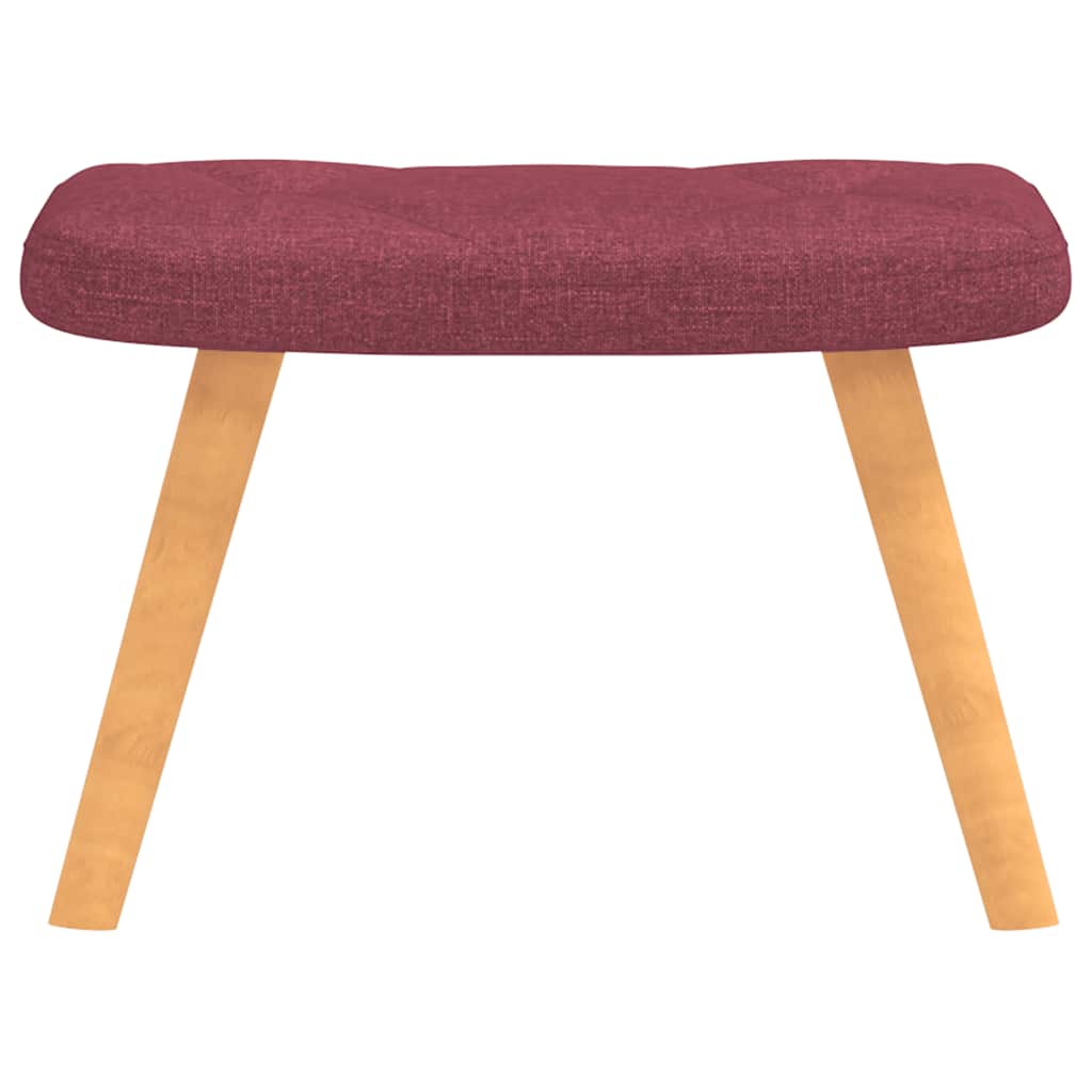 Chaise de relaxation avec tabouret Rouge bordeaux Tissu - XIOS