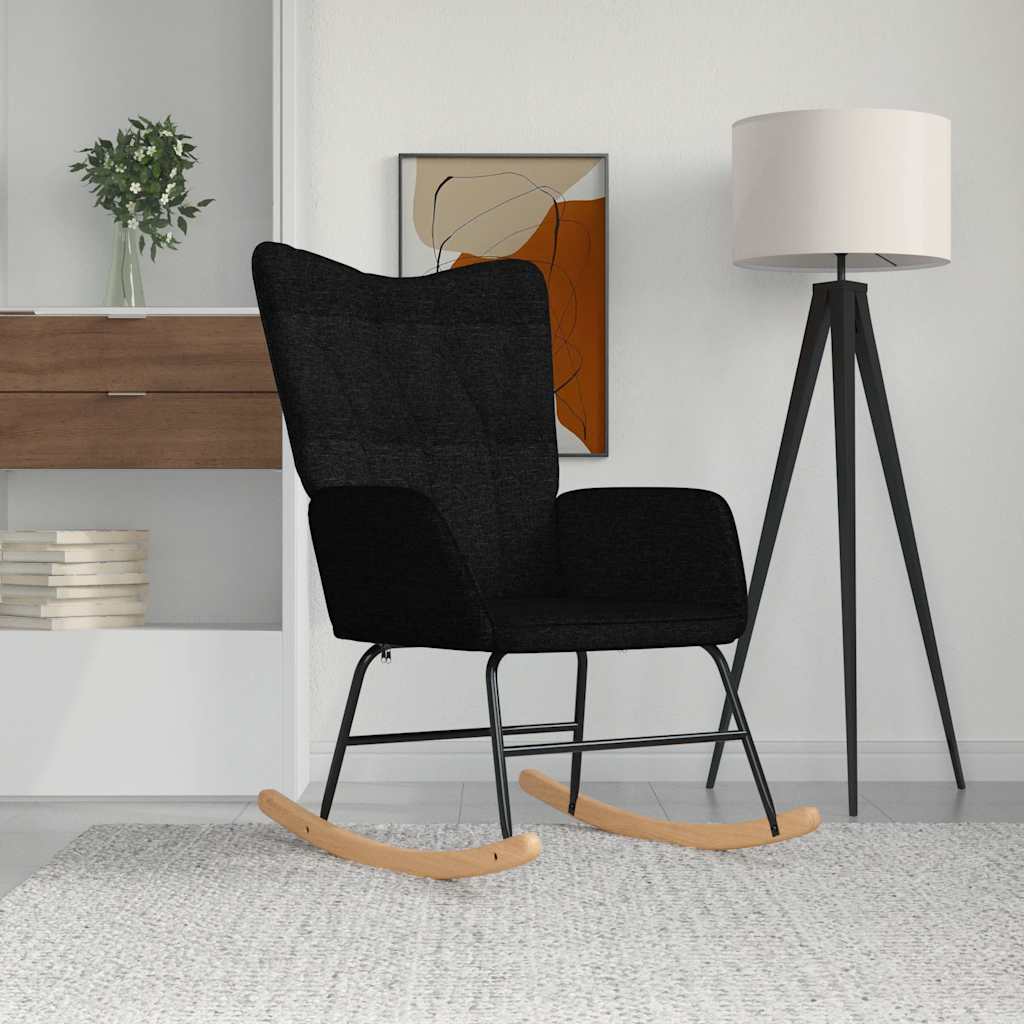 Chaise à bascule Noir Tissu - XIOS