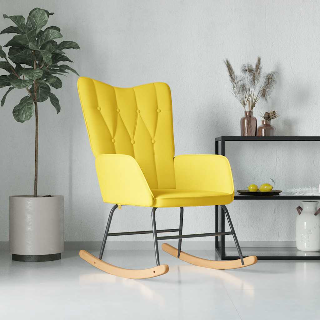 Chaise à bascule Jaune moutarde Tissu - XIOS