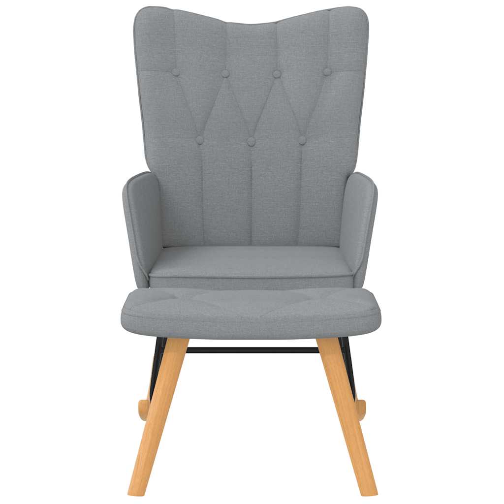 Chaise à bascule avec tabouret Gris clair Tissu - XIOS