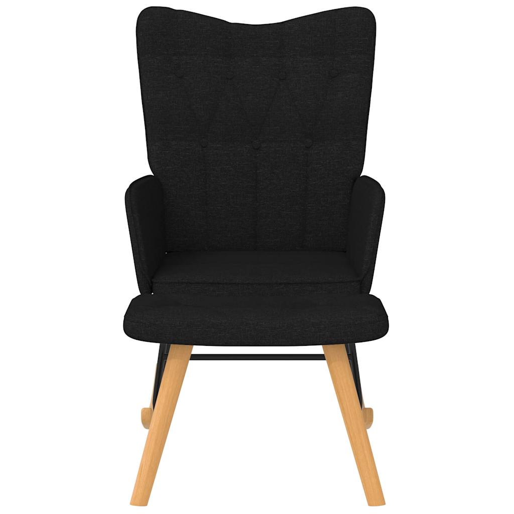 Chaise à bascule avec repose-pied Noir Tissu - XIOS