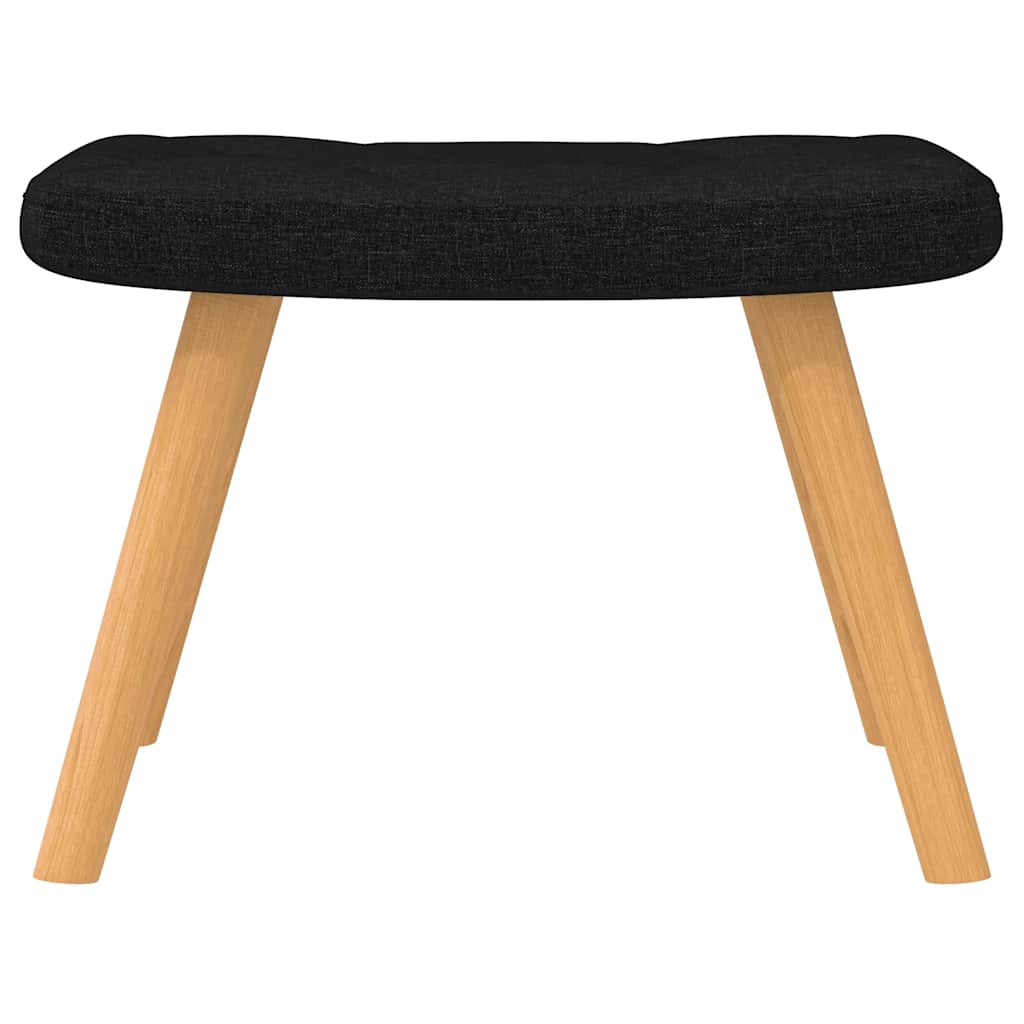 Chaise à bascule avec repose-pied Noir Tissu - XIOS