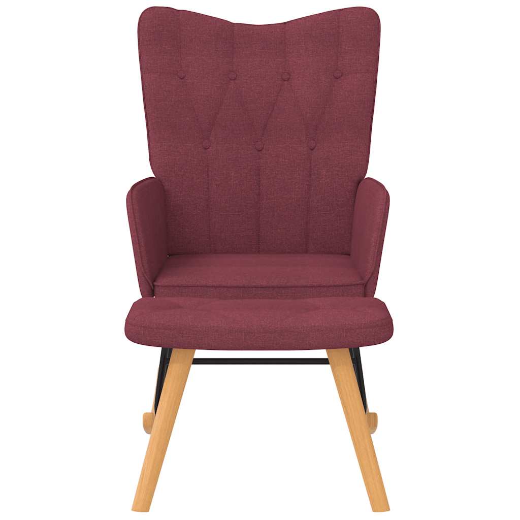 Chaise à bascule avec tabouret Rouge bordeaux Tissu - XIOS
