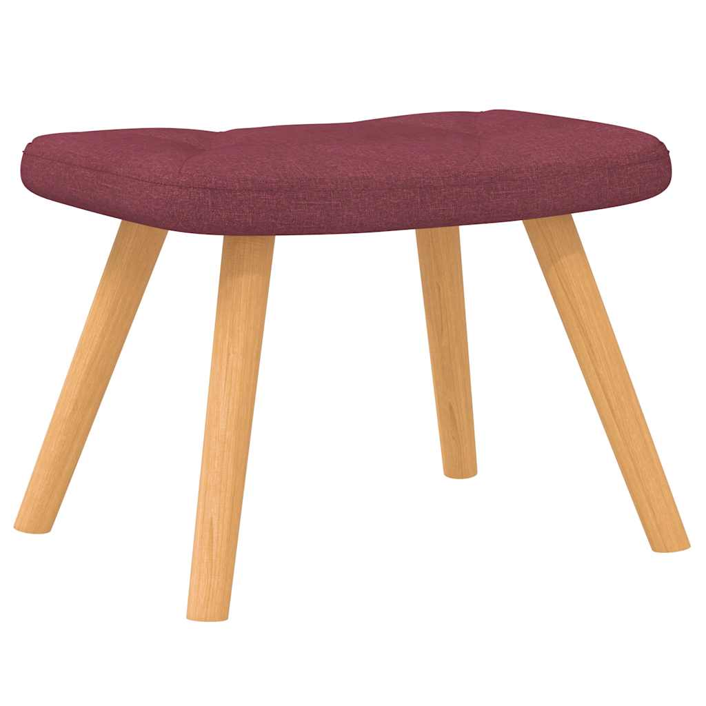 Chaise à bascule avec tabouret Rouge bordeaux Tissu - XIOS