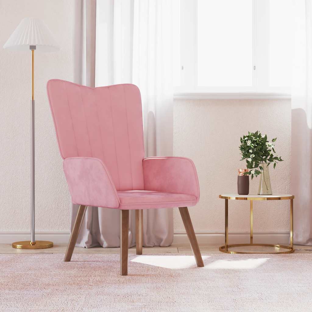Chaise de relaxation Rose Velours - XIOS