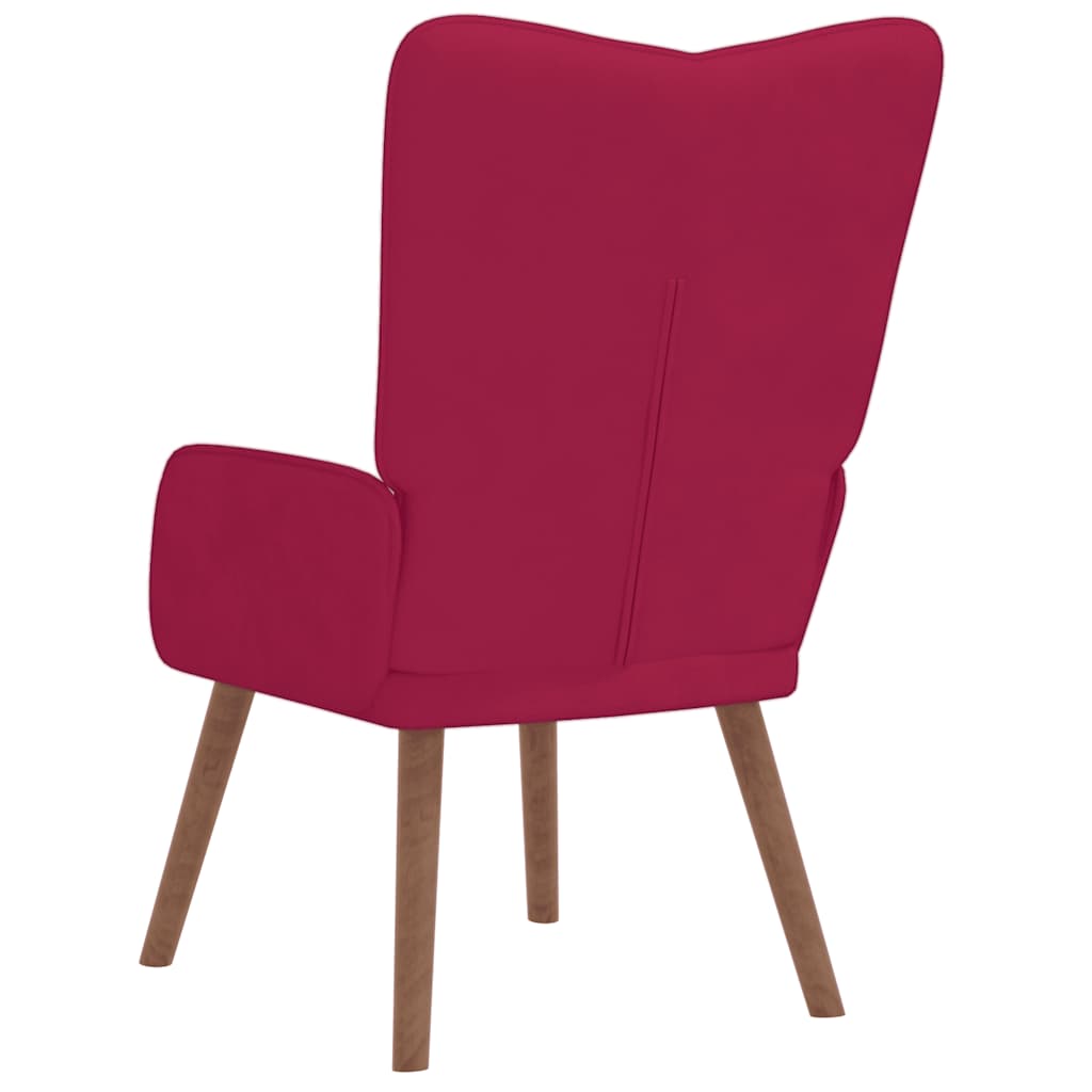 Chaise de relaxation Rouge bordeaux Velours - XIOS