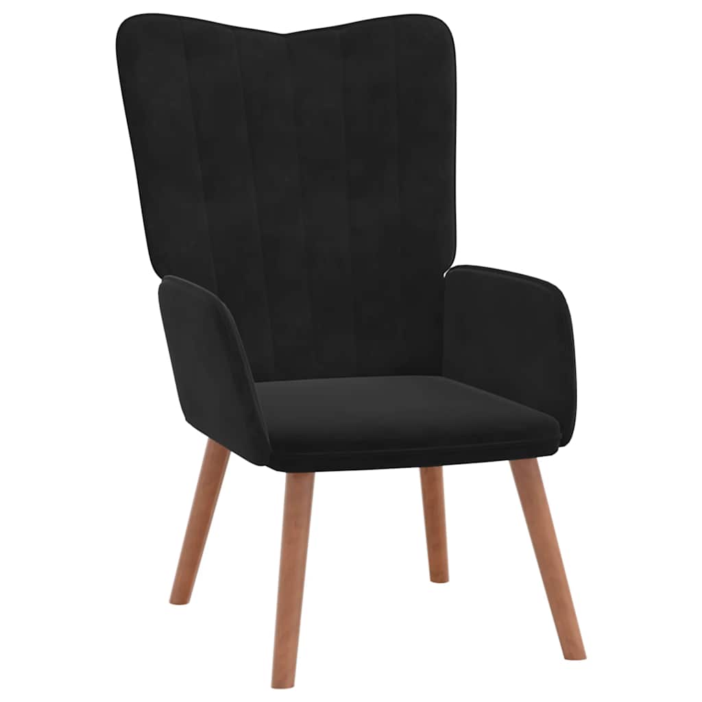Chaise de relaxation Noir Velours - XIOS
