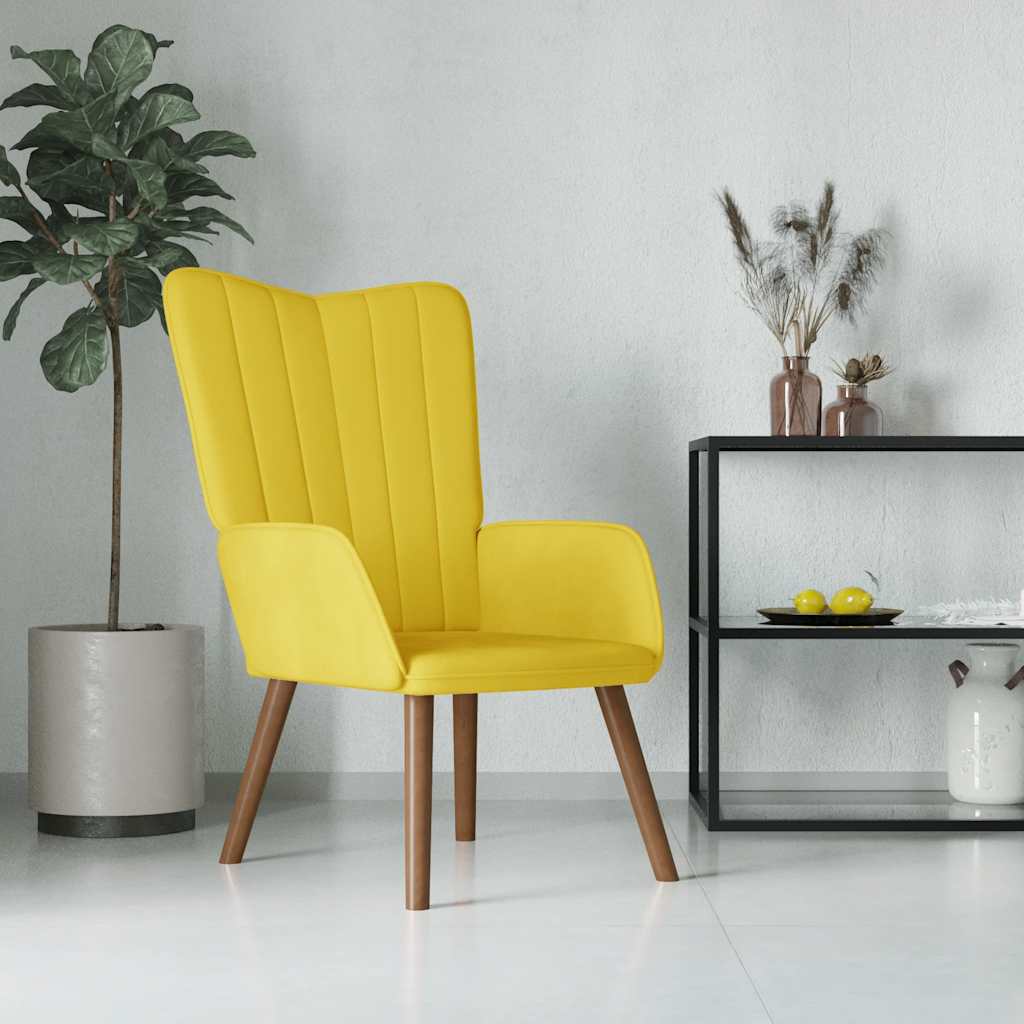 Chaise de relaxation Jaune moutarde Velours - XIOS
