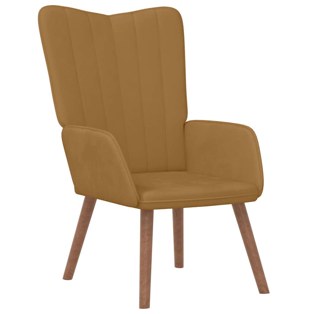 Chaise de relaxation Marron Velours