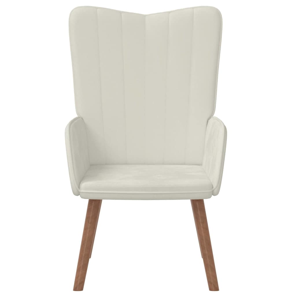 Chaise de relaxation Blanc crème Velours