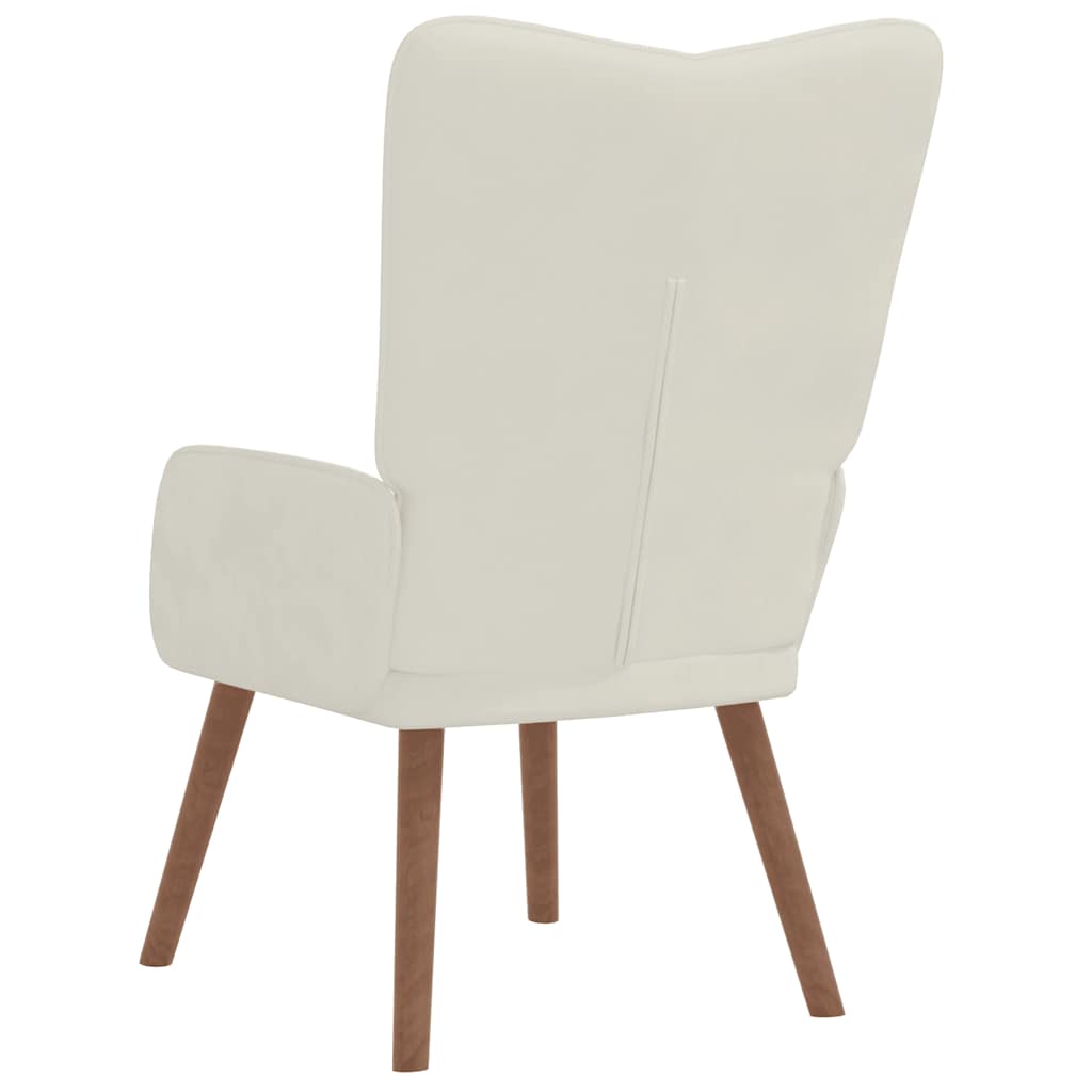 Chaise de relaxation Blanc crème Velours