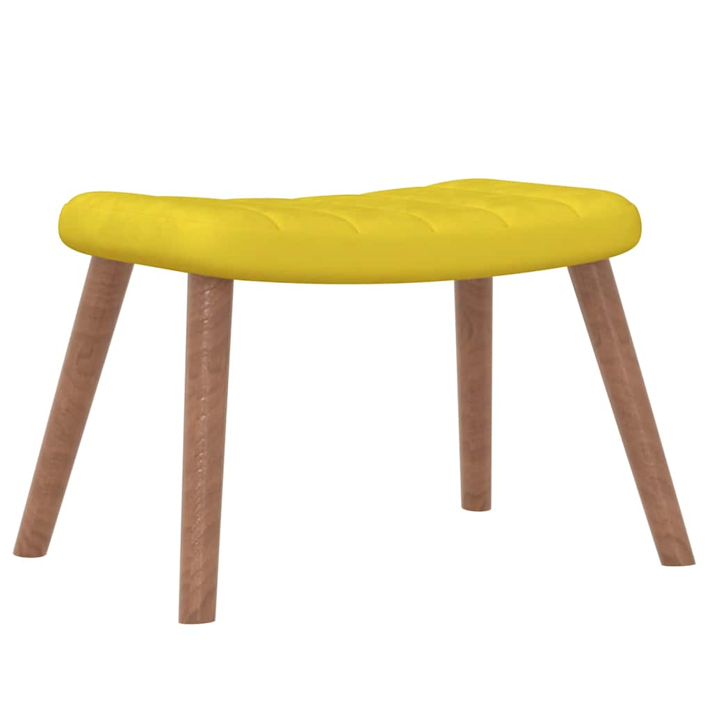 Chaise de relaxation avec repose-pied Jaune moutarde Velours - XIOS