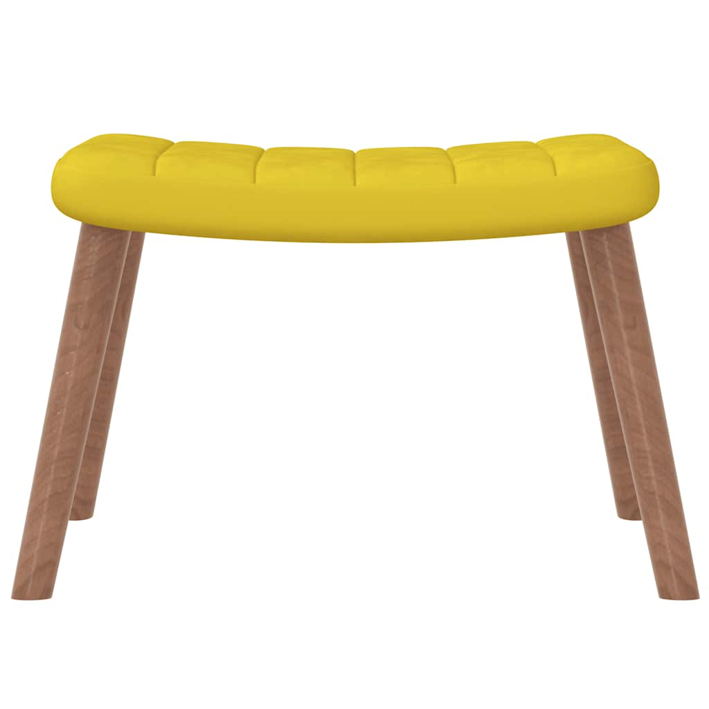 Chaise de relaxation avec repose-pied Jaune moutarde Velours - XIOS