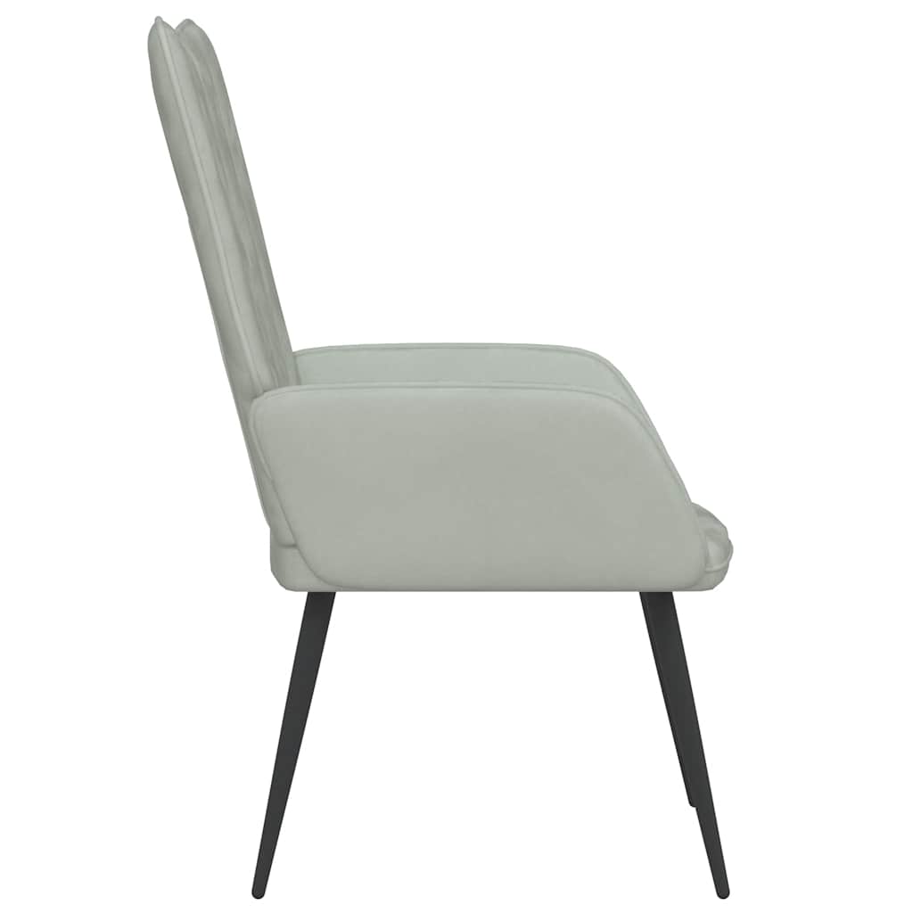 Chaise de relaxation Gris clair Velours - XIOS