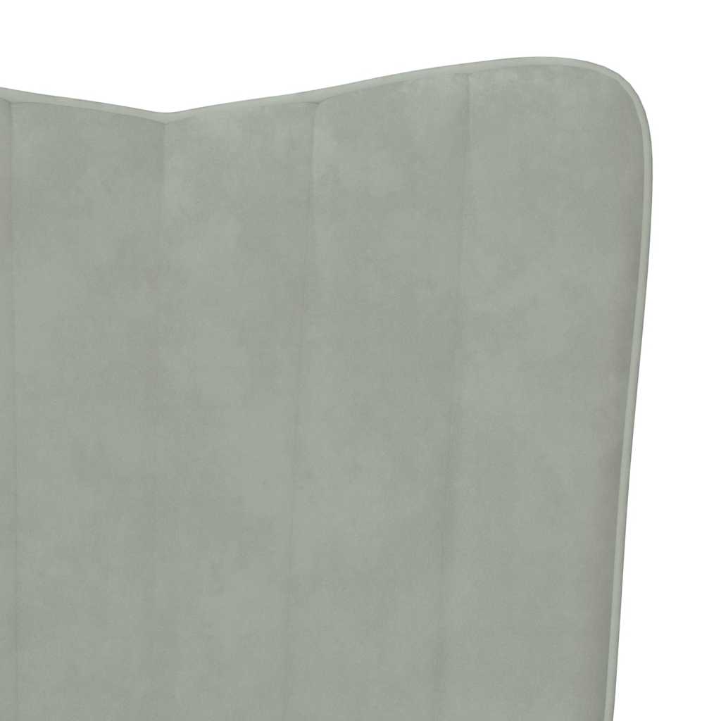 Chaise de relaxation avec repose-pied Gris clair Velours - XIOS