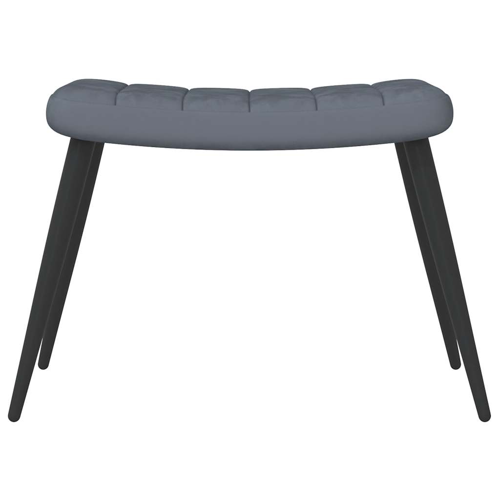 Chaise de relaxation avec repose-pied Gris foncé Velours - XIOS