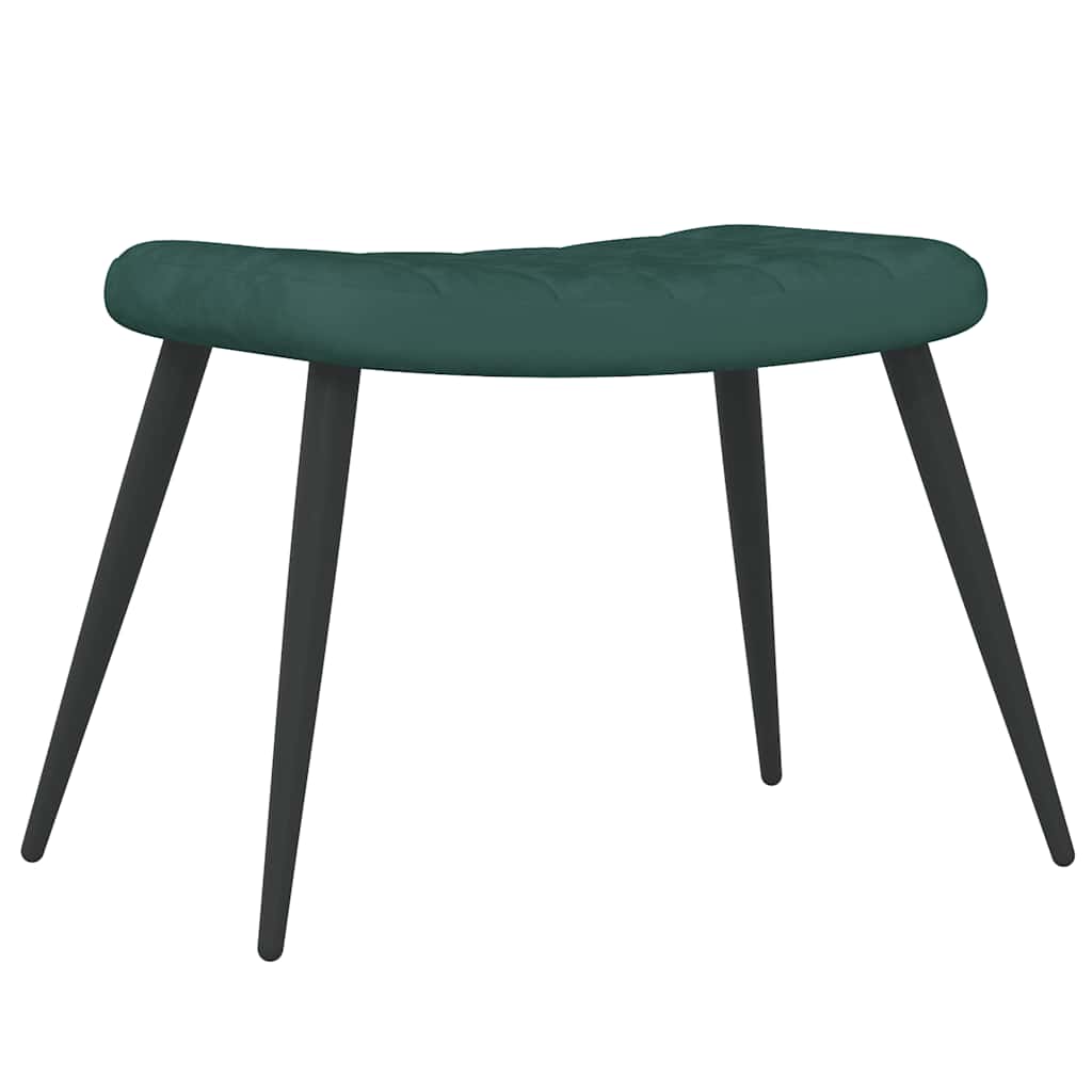 Chaise de relaxation avec tabouret Vert foncé Velours - XIOS