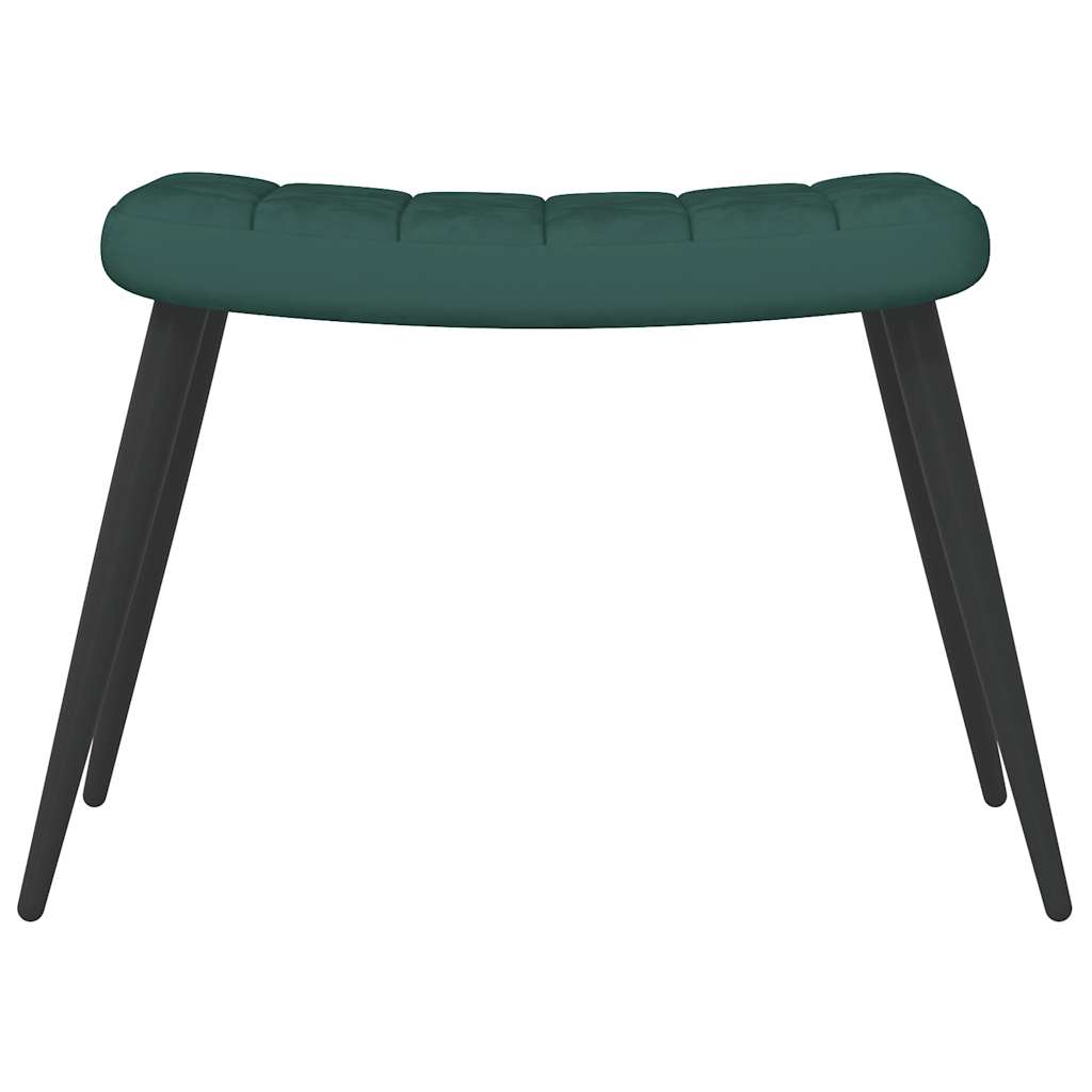 Chaise de relaxation avec tabouret Vert foncé Velours - XIOS