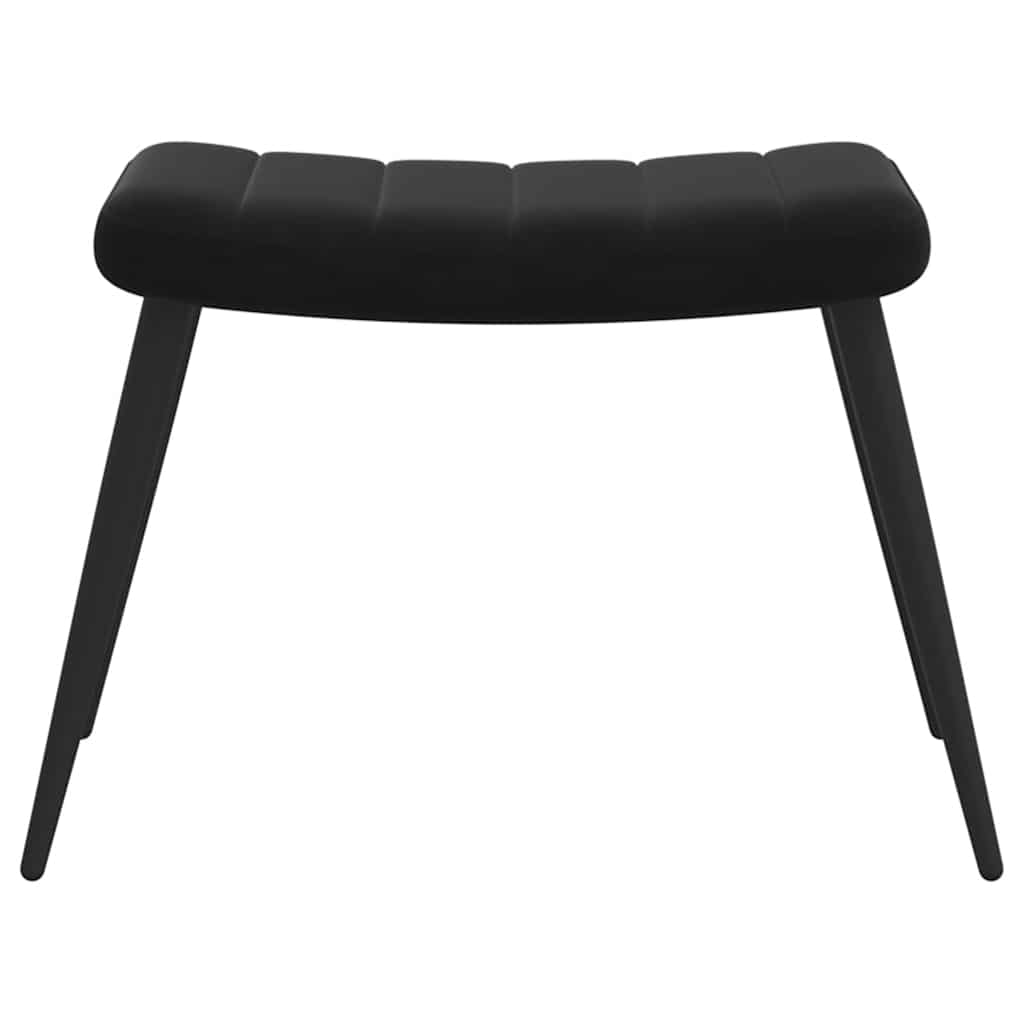 Chaise de relaxation avec tabouret Noir Velours - XIOS