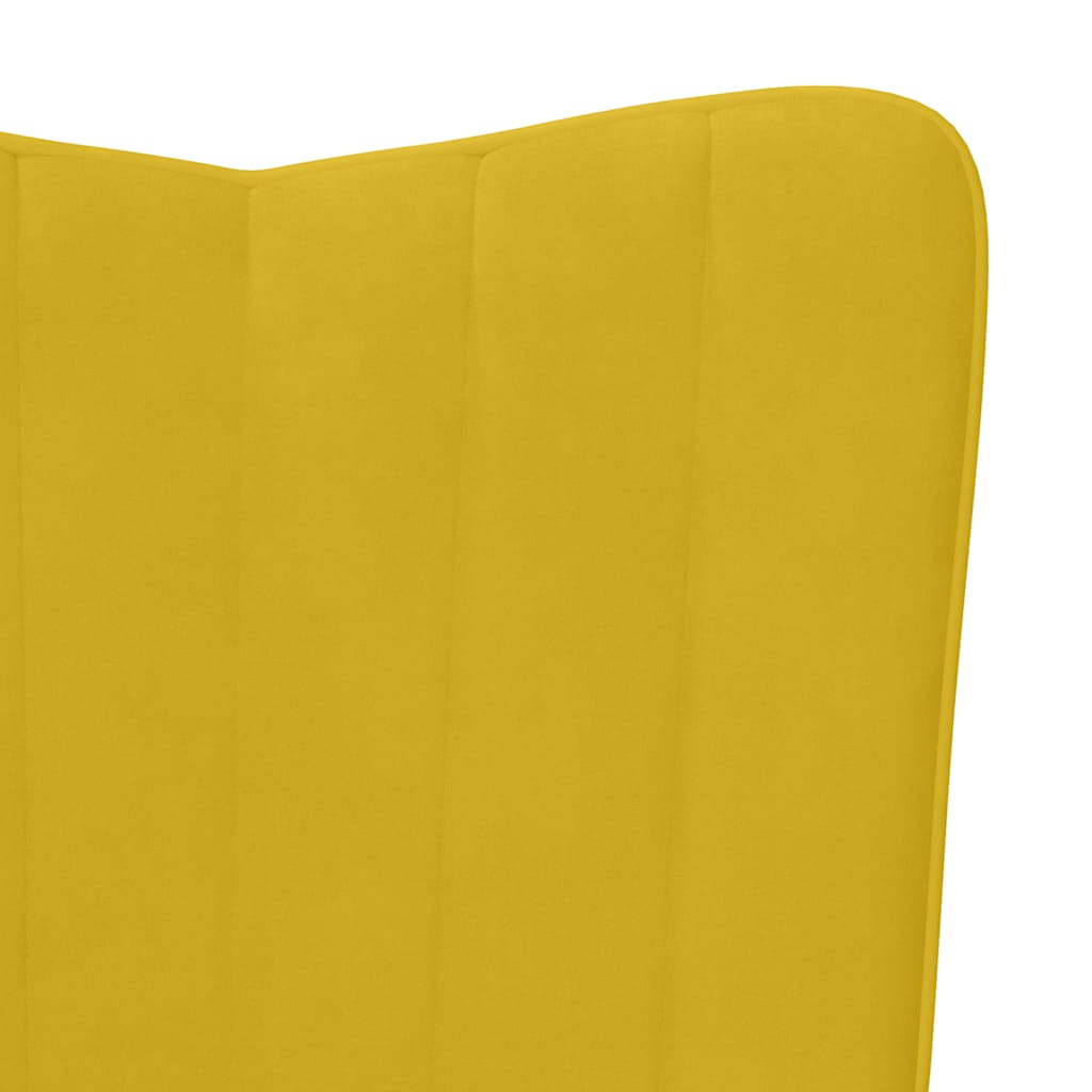 Chaise de relaxation avec tabouret Jaune moutarde Velours - XIOS