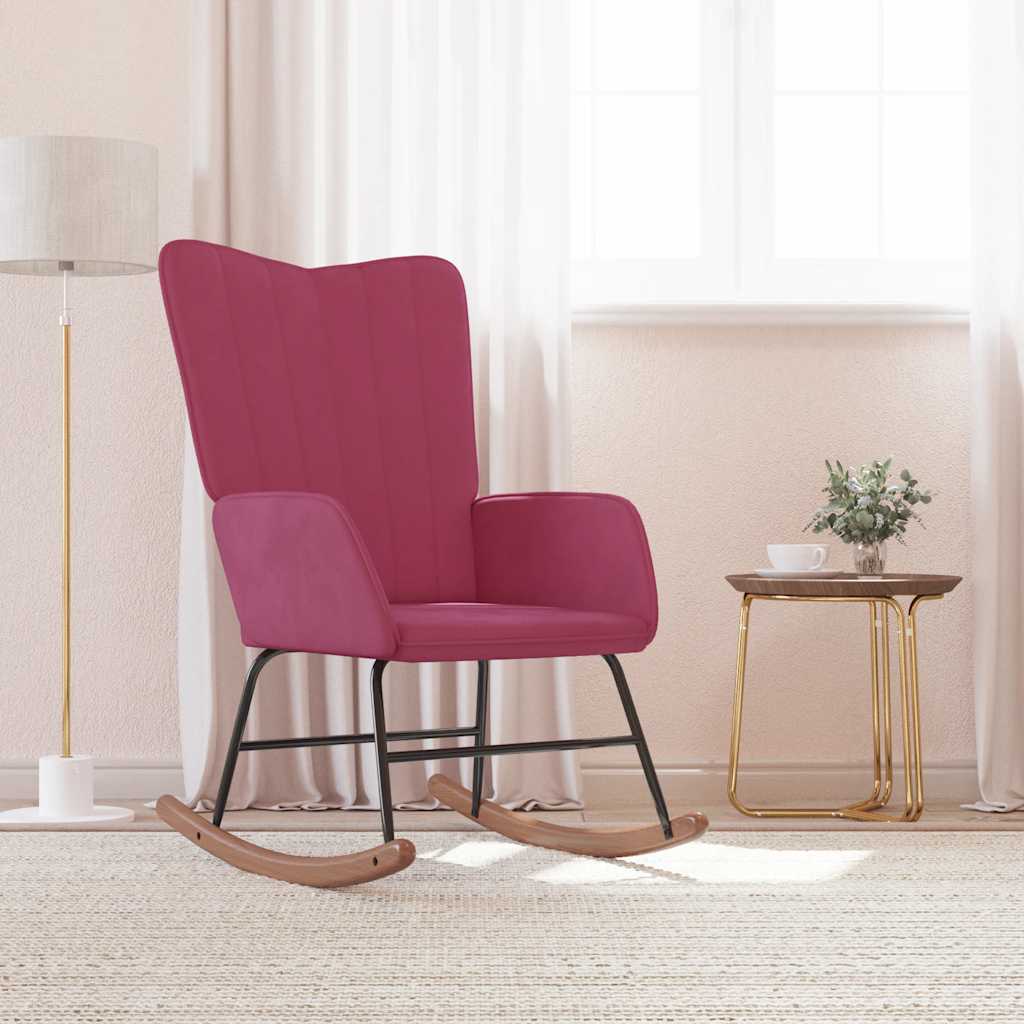 Chaise à bascule Rouge bordeaux Velours - XIOS