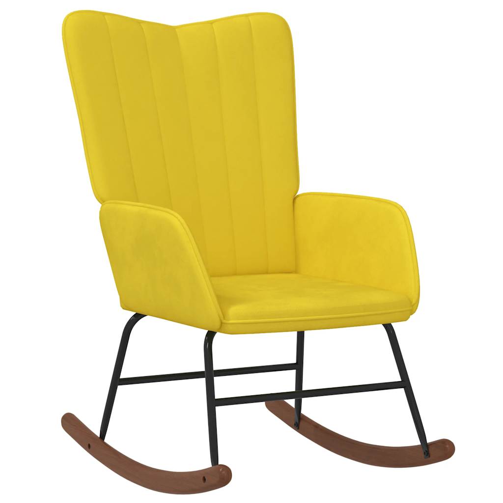 Chaise à bascule Jaune moutarde Velours - XIOS
