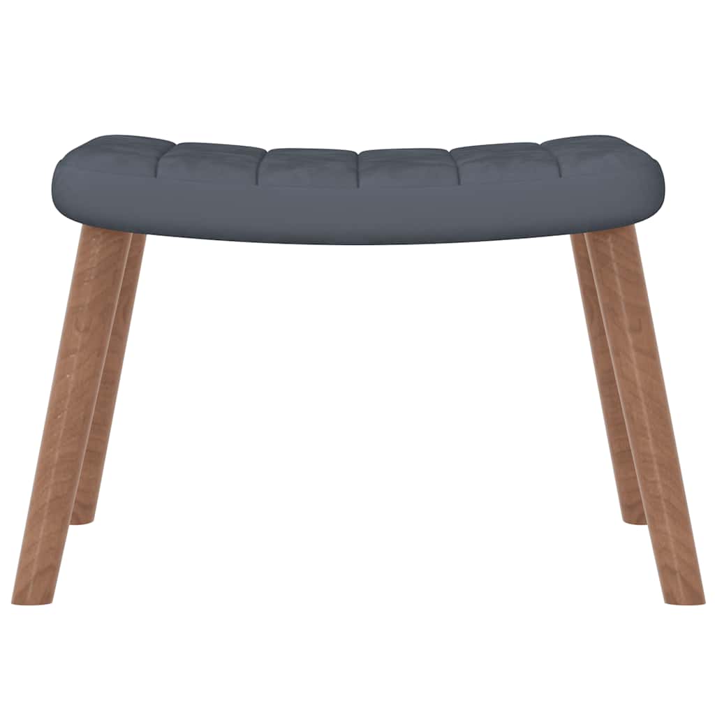 Chaise à bascule avec repose-pied Gris foncé Velours - XIOS