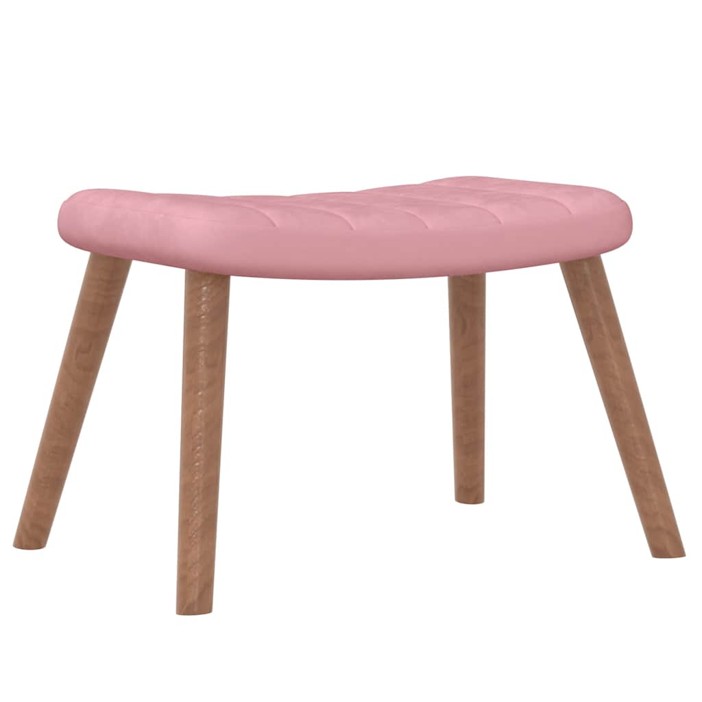 Chaise à bascule avec repose-pied Rose Velours - XIOS