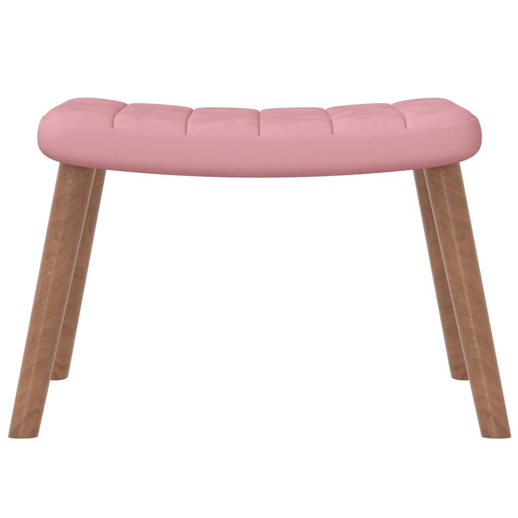 Chaise à bascule avec repose-pied Rose Velours - XIOS