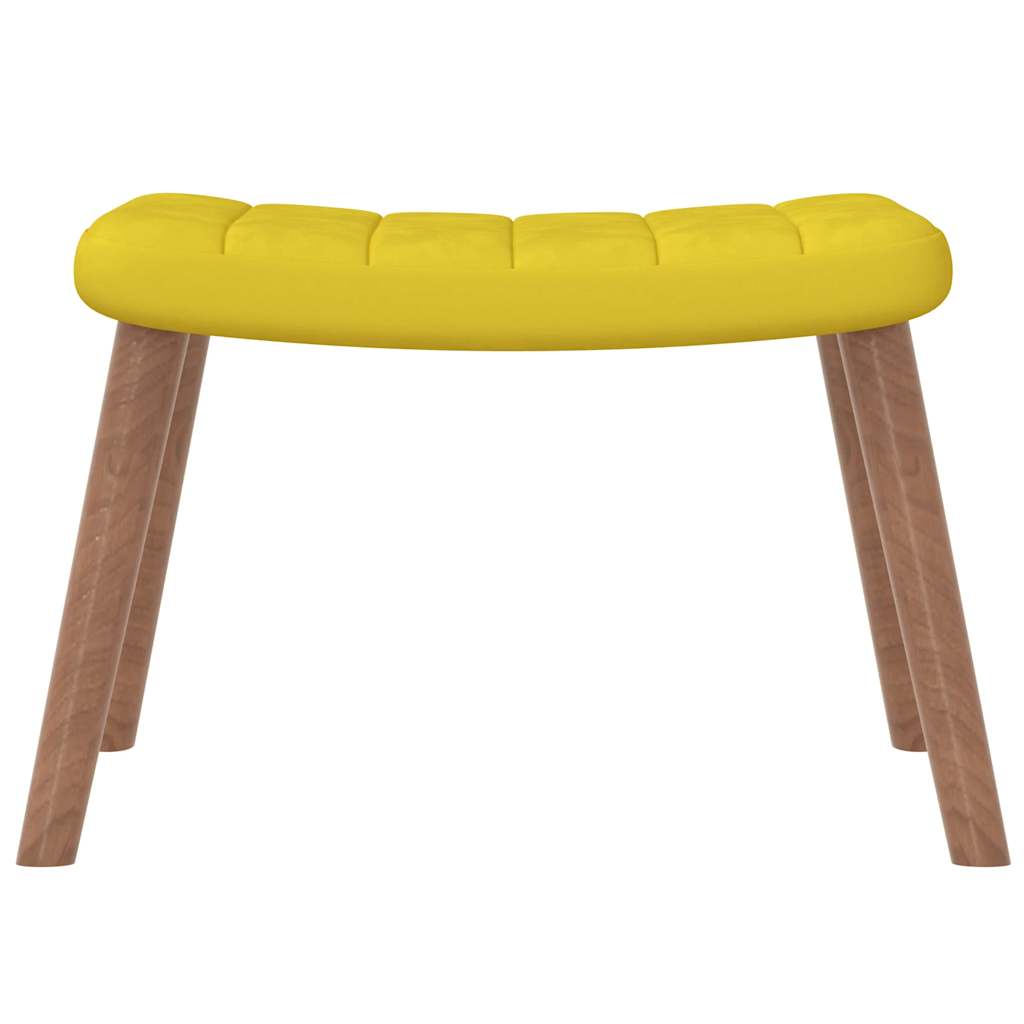 Chaise à bascule avec repose-pied Jaune moutarde Velours - XIOS